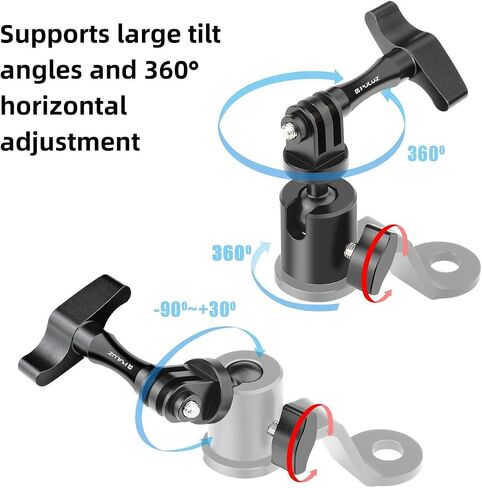 PULUZ Motorcycle Mirror/Pinch Bolt Mount Fixed Metal Bike Holder Mount for DJI Osmo Action/GoPro Hero 7 / Hero 6 / Hero 5 Hero 4 Session Xiaoyi MiJia Sport Camera in Saudi Arabia