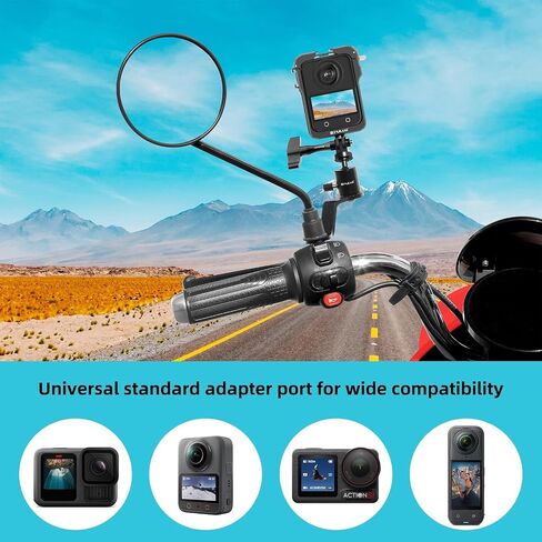 PULUZ Motorcycle Mirror/Pinch Bolt Mount Fixed Metal Bike Holder Mount for DJI Osmo Action/GoPro Hero 7 / Hero 6 / Hero 5 Hero 4 Session Xiaoyi MiJia Sport Camera in Saudi Arabia