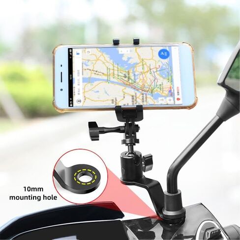 PULUZ Motorcycle Mirror/Pinch Bolt Mount Fixed Metal Bike Holder Mount for DJI Osmo Action/GoPro Hero 7 / Hero 6 / Hero 5 Hero 4 Session Xiaoyi MiJia Sport Camera in Saudi Arabia