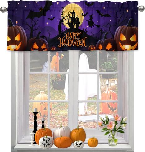Christmas Valance for Windows White Snowman Winter House Christmas Kitchen Curtains Valances Rod Pocket Short Curtain for Living Room Bedroom Decor Xmas Decorations 13" X 54" in Saudi Arabia