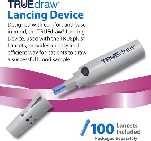 TRUENESS Blood Glucose Meter Bundle - Includes Meter, Meter Case, 100 Test Strips, 100 Lancets, Lancing Device and Control Solution - Ideal for Testing Blood Sugar Levels & Diabetes Management in Saudi Arabia