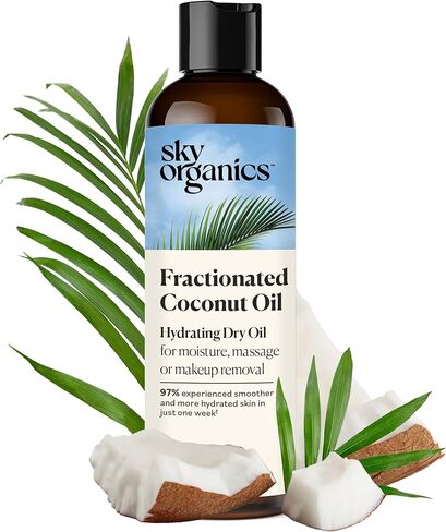 Sky Organics - Organic Coconut Oil & Vitamin E, 16.9 fl oz - Skin & Hair Ultra-Hydrating Oil - Fatty Acids & Antioxidants - Natural, Vegan & Cruelty Free - Skin Care & Hair Care with Exclusive Ebook in Kuwait