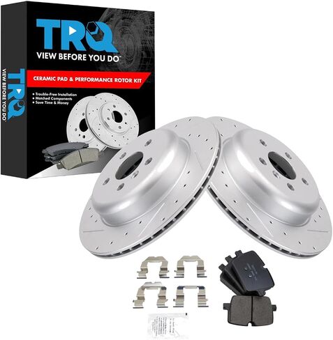 TRQ Rear Brake Pad and Rotor Set Ceramic G Coated Rotors Compatible with 2019-2020 BMW 330i 330i xDrive 2019-2021 Z4 in Saudi Arabia