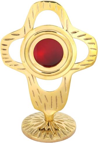 Needzo Small Brass Monstrance, Decorative Reliquary, Catholic Church Supplies, 4.5 x 6 Inches in Saudi Arabia