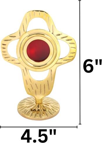 Needzo Small Brass Monstrance, Decorative Reliquary, Catholic Church Supplies, 4.5 x 6 Inches in Saudi Arabia