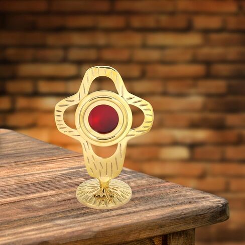 Needzo Small Brass Monstrance, Decorative Reliquary, Catholic Church Supplies, 4.5 x 6 Inches in Saudi Arabia