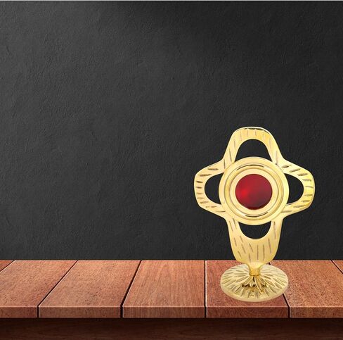 Needzo Small Brass Monstrance, Decorative Reliquary, Catholic Church Supplies, 4.5 x 6 Inches in Saudi Arabia