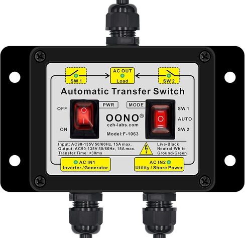 Manual and Automatic Transfer Switch, AC120V 15A ATS Auto Transfer Switch in Kuwait