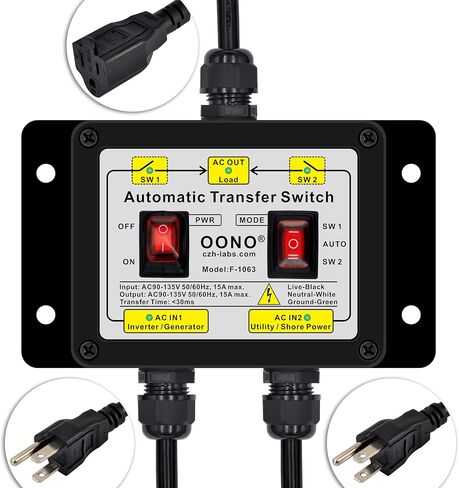 Manual and Automatic Transfer Switch, AC120V 15A ATS Auto Transfer Switch in Kuwait
