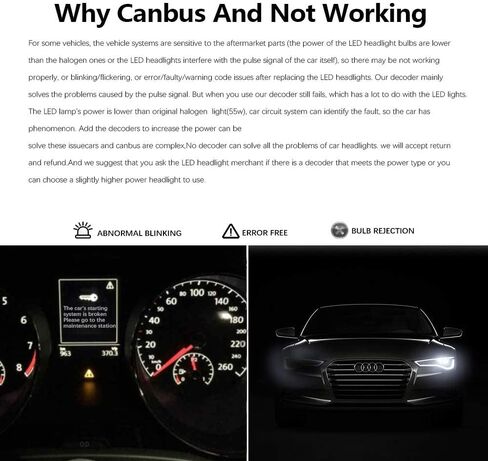 KOOMTOOM 9005/9006/9012 مصابيح LED CANbus Decoder - حزام مضاد للوميض للمصابيح الأمامية، تحذير لوحة القيادة بدون أخطاء EMC Canceller (9005/9006/9012) in Kuwait
