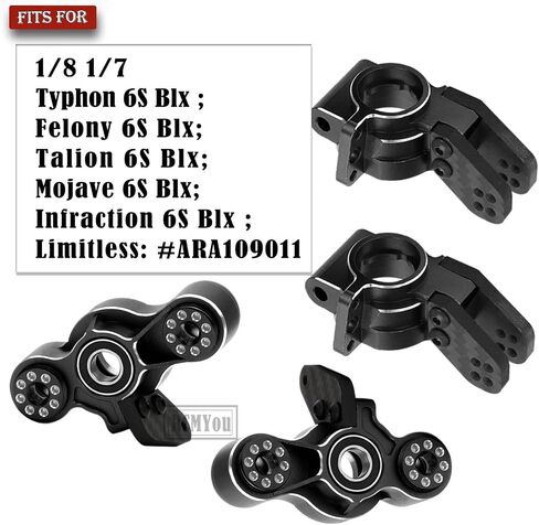 Aluminum Front Knuckles Steering Blocks &Rear Hub Stub Axle Carriers Upgrades Part for ARRMA 1/8 Typhon/Talion 6S BLX,1/7 Felony/Mojave/Infraction 6S BLX,Navy Blue in Saudi Arabia