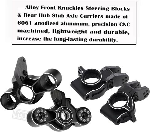 Aluminum Front Knuckles Steering Blocks &Rear Hub Stub Axle Carriers Upgrades Part for ARRMA 1/8 Typhon/Talion 6S BLX,1/7 Felony/Mojave/Infraction 6S BLX,Navy Blue in Saudi Arabia