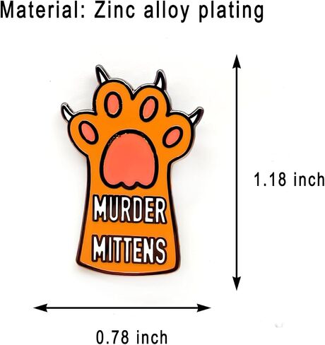 Cute Cat Claw Murder Mittens Badge Pin - Fun Series - Enamel Lapel Pin - Plated Badge for Clothing, Bags, and Lanyards in Saudi Arabia