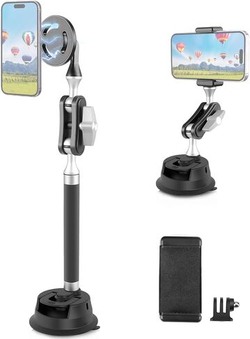 PULUZ Magnetic Quick Release Base Mount for Insta360 Ace/Ace Pro, Aluminum Snap-On Magnetic Quick-Release Combo Base with 1/4 Screw Hole and Universal Adapter for Filming (Magnetic Kit) in Saudi Arabia