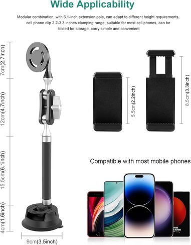 PULUZ Magnetic Quick Release Base Mount for Insta360 Ace/Ace Pro, Aluminum Snap-On Magnetic Quick-Release Combo Base with 1/4 Screw Hole and Universal Adapter for Filming (Magnetic Kit) in Saudi Arabia