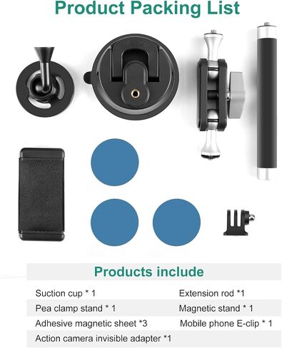 PULUZ Magnetic Quick Release Base Mount for Insta360 Ace/Ace Pro, Aluminum Snap-On Magnetic Quick-Release Combo Base with 1/4 Screw Hole and Universal Adapter for Filming (Magnetic Kit) in Saudi Arabia