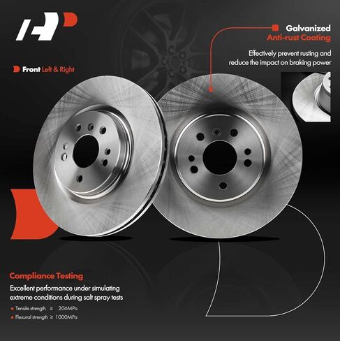 A-Premium 12.99 inch (330mm) Front Vented Disc Brake Rotors Compatible with Select Mercedes-Benz Models - R320 ML320 2007-2009, R350 2006-2012, R500 ML500 06-07, ML350 06-11, ML450, ML550, 2-PC Set in Saudi Arabia