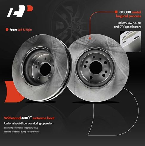 A-Premium 12.99 inch (330mm) Front Vented Disc Brake Rotors Compatible with Select Mercedes-Benz Models - R320 ML320 2007-2009, R350 2006-2012, R500 ML500 06-07, ML350 06-11, ML450, ML550, 2-PC Set in Saudi Arabia