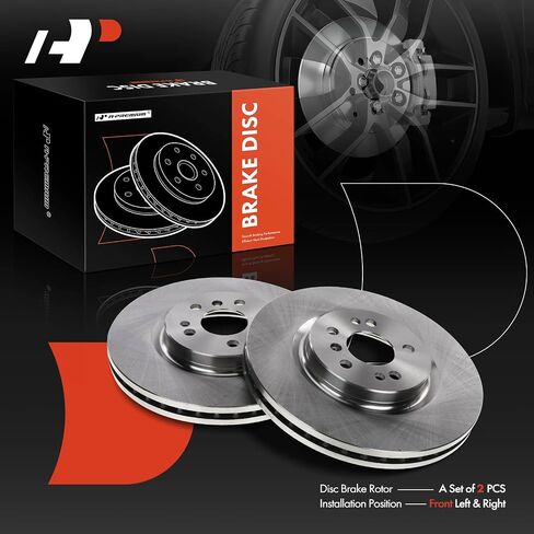 A-Premium 12.99 inch (330mm) Front Vented Disc Brake Rotors Compatible with Select Mercedes-Benz Models - R320 ML320 2007-2009, R350 2006-2012, R500 ML500 06-07, ML350 06-11, ML450, ML550, 2-PC Set in Saudi Arabia