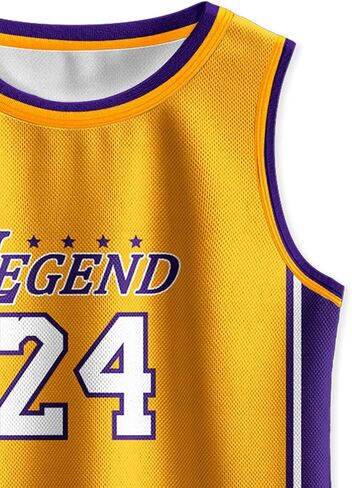 Kids Basketball Jerseys #24 Classic Mesh Tank Top Shorts for Boys Girls Sleeveless Athletic Training Uniforms in Saudi Arabia