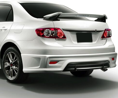 سبويلر صندوق السيارة متوافق مع تويوتا كورولا 2009-2013، ABS أسود مطفي مع ضوء الفرامل الثالث، غطاء جناح سبويلر للشفاه من IKON MOTORSPORTS، 2010 2011 2012 in Kuwait