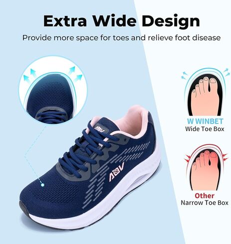 Wide Toe Box Shoes Women with Arch Support Orthotic Plantar Fasciitis Walking Shoes Air Tennis Sneakers in Saudi Arabia