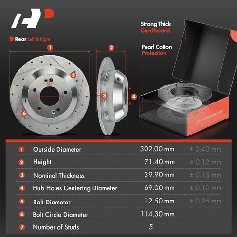 A-Premium 12.60 in (320 mm) Front Vented Disc Brake Rotors + Ceramic Pads Kit Compatible with Select Kia Models - Sedona 2015 2016 2017 2018 2019 2020, 3.3L, 6-PC Set in Saudi Arabia