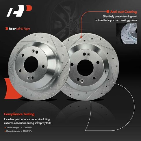 A-Premium 12.60 in (320 mm) Front Vented Disc Brake Rotors + Ceramic Pads Kit Compatible with Select Kia Models - Sedona 2015 2016 2017 2018 2019 2020, 3.3L, 6-PC Set in Saudi Arabia