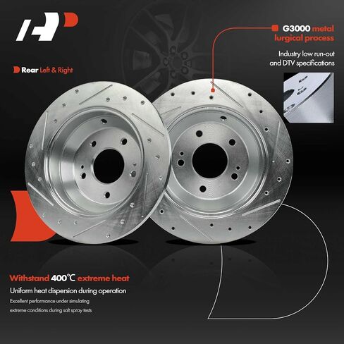 A-Premium 12.60 in (320 mm) Front Vented Disc Brake Rotors + Ceramic Pads Kit Compatible with Select Kia Models - Sedona 2015 2016 2017 2018 2019 2020, 3.3L, 6-PC Set in Saudi Arabia