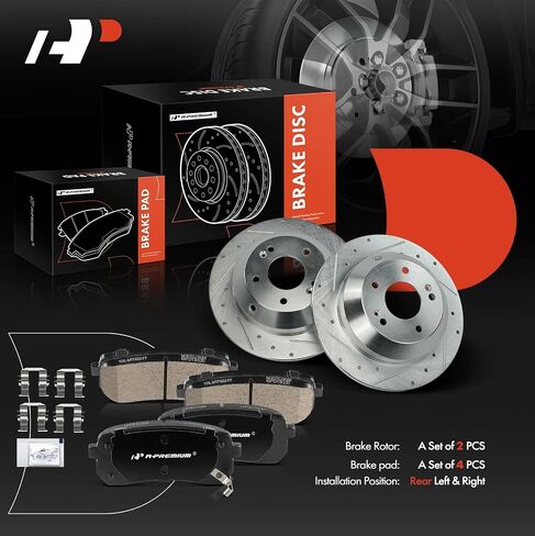A-Premium 12.60 in (320 mm) Front Vented Disc Brake Rotors + Ceramic Pads Kit Compatible with Select Kia Models - Sedona 2015 2016 2017 2018 2019 2020, 3.3L, 6-PC Set in Saudi Arabia
