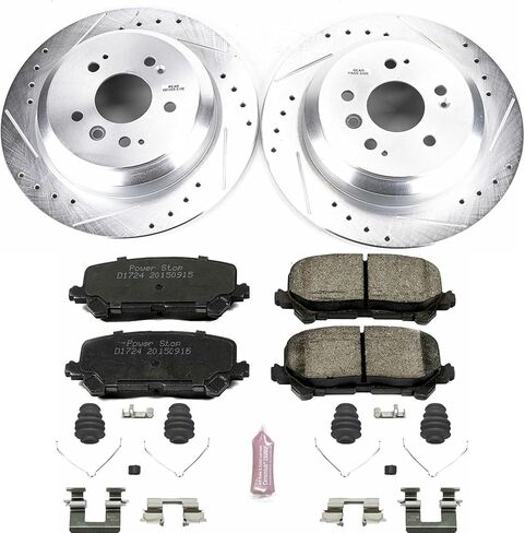 Power Stop K7727 Rear Z23 Carbon Fiber Brake Pads with Drilled & Slotted Brake Rotors Kit in Saudi Arabia