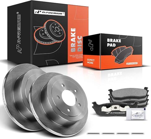 A-Premium 13.15 in (334mm) Rear Solid Disc Brake Rotors + Ceramic Pads kit Compatible with Select Ford and Lincoln Models - For F-150 00-03, Expedition 99-02, Navigator 99-02, Blackwood 02l, 6-PC Set in Saudi Arabia
