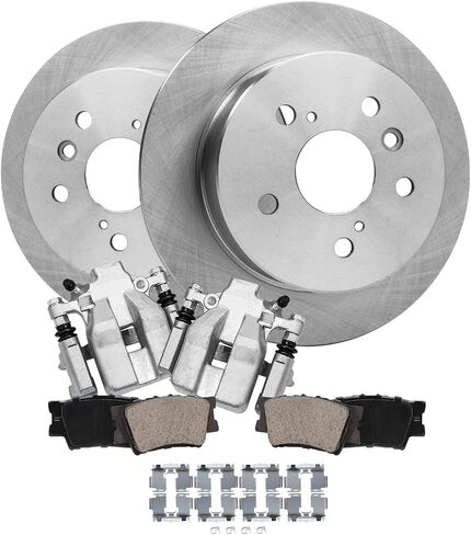 Detroit Axle - Rear Brake Kit for 2007-2012 Lexus ES350 2007-2011 Toyota Camry 2008-2011 Avalon, 2009 2010, Disc Brake Rotors Brake Calipers Ceramic Brake Pads Replacement in Saudi Arabia