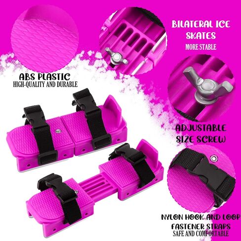 Toddler Ice Skates with Storage Bag Adjustable Kids Ice Skates with Clip on Strap Double Runner Ice Skating Shoes for Winter Boys Girls Children Baby Beginner Junior Skaters Training, Blue in Saudi Arabia