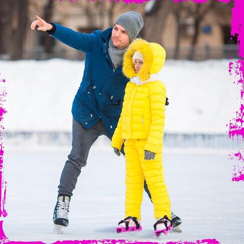 Toddler Ice Skates with Storage Bag Adjustable Kids Ice Skates with Clip on Strap Double Runner Ice Skating Shoes for Winter Boys Girls Children Baby Beginner Junior Skaters Training, Blue in Saudi Arabia