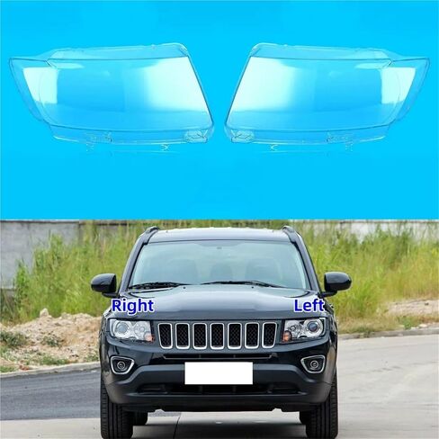 متوافق مع Jeep Compass 2011 2012 2013 2014 2015 2016 غطاء شفاف أمامي للمصابيح الأمامية عدسة غطاء زجاجي عاكس الضوء (1 قطعة الجانب الأيمن) in Kuwait