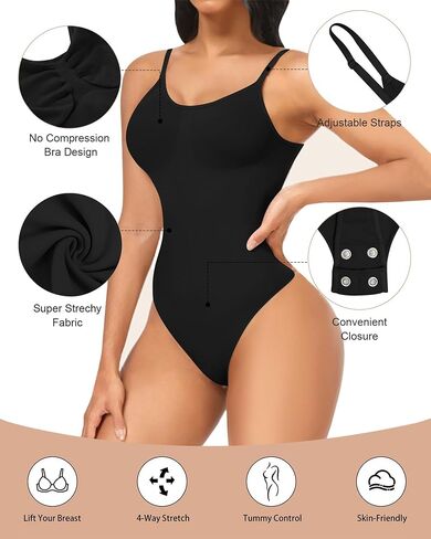 EUYZOU Shapewear Bodysuit for Women Tummy Control Seamless Sculpting Body Shaper Top in Saudi Arabia