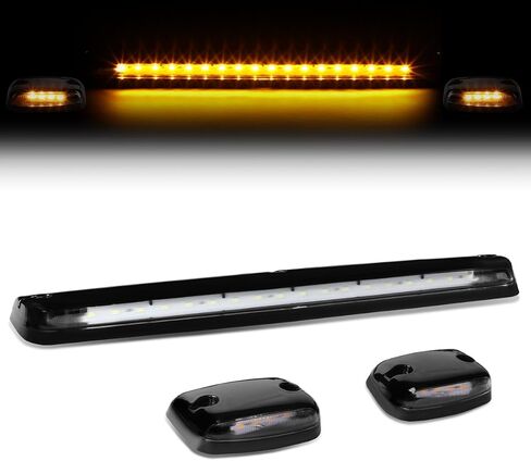 DNA Motoring CBL-CSIL07-BK-Y LED سقف الكابينة العلوي عدسة مركزية مع زوج مصباح جانبي in Saudi Arabia