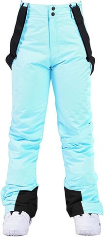 Women's Snow Ski Pants Insulated Winter Warm Outdoor Waterproof Snowboard Pants Bibs Detachable Suspender in Kuwait