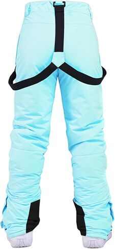 Women's Snow Ski Pants Insulated Winter Warm Outdoor Waterproof Snowboard Pants Bibs Detachable Suspender in Kuwait