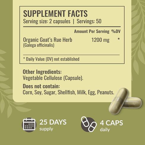 HERBAMAMA Goat's Rue Capsules - 1200mg Galega Officinalis for Mother's Breast Milk Lactation Support - Vegan, Non-GMO Goats Rue Herb Lactation Supplement in Saudi Arabia