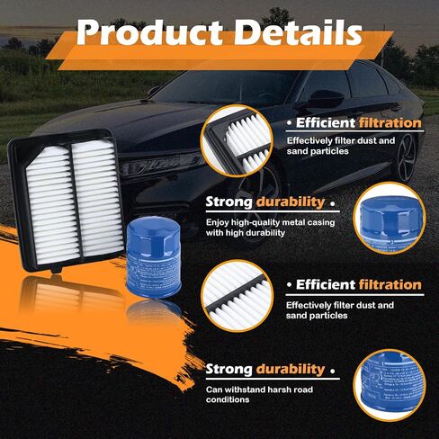 فلتر هواء المحرك 172205AAA00 وفلتر زيت 15400-PLM-A02 مناسب لـ 2017-2022 Honda CR-V، 2016-2021 Civic 1.5L (غير مناسب هجين) in Kuwait