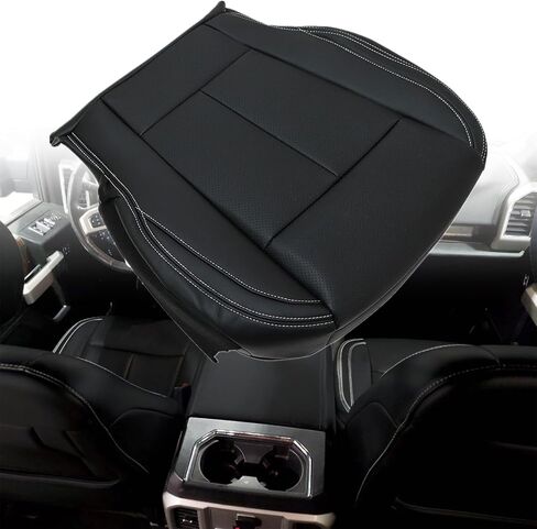 NLQR Front Driver Side Bottom Replacement Seat Cover Black Microfiber Leather Compatible with Ford F150 Super Crew Cab 2015 2016 2017 2018 2019 2020 2021 in Saudi Arabia