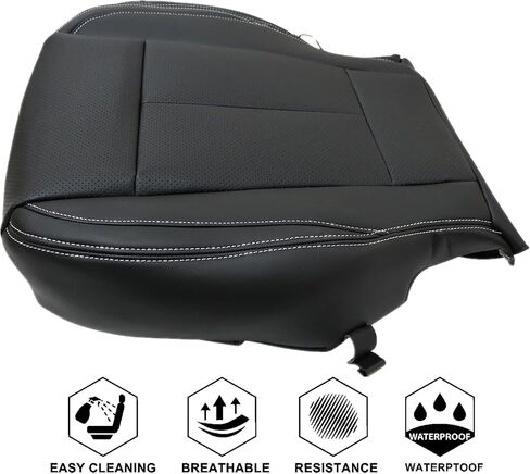 NLQR Front Driver Side Bottom Replacement Seat Cover Black Microfiber Leather Compatible with Ford F150 Super Crew Cab 2015 2016 2017 2018 2019 2020 2021 in Saudi Arabia