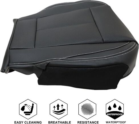 NLQR Front Driver Side Bottom Replacement Seat Cover Black Microfiber Leather Compatible with Ford F150 Super Crew Cab 2015 2016 2017 2018 2019 2020 2021 in Saudi Arabia