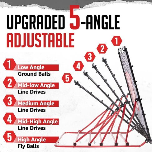 Baseball Rebounder Net, 4x4.5 FT Pitch Back Baseball Rebounder with 3 Adjustable Angles, 2 Targets, Baseball & Softball Bounce Back Net for Pitching Fielding Catching Throwing in Saudi Arabia