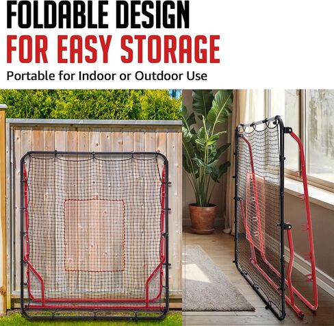 Baseball Rebounder Net, 4x4.5 FT Pitch Back Baseball Rebounder with 3 Adjustable Angles, 2 Targets, Baseball & Softball Bounce Back Net for Pitching Fielding Catching Throwing in Saudi Arabia