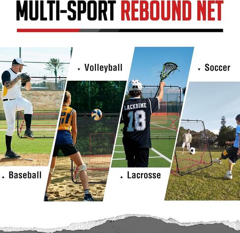 Baseball Rebounder Net, 4x4.5 FT Pitch Back Baseball Rebounder with 3 Adjustable Angles, 2 Targets, Baseball & Softball Bounce Back Net for Pitching Fielding Catching Throwing in Saudi Arabia