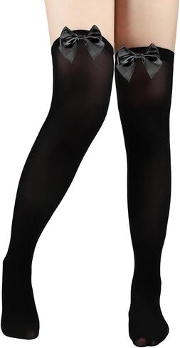 جوارب قطط مرحة للنساء، جوارب عالية الفخذ مع فيونكات، جوارب نسائية بعقدة على شكل فيونكة فوق الركبة، جوارب طويلة in Kuwait