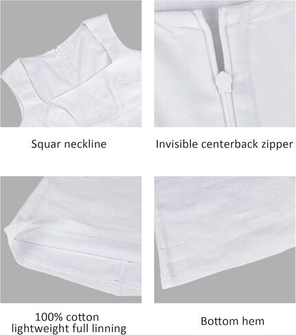 Women 100% Linen Mini Dress with Sleeveless Square Neck Breathable Back Zipper A-Line Summer Dress in Kuwait